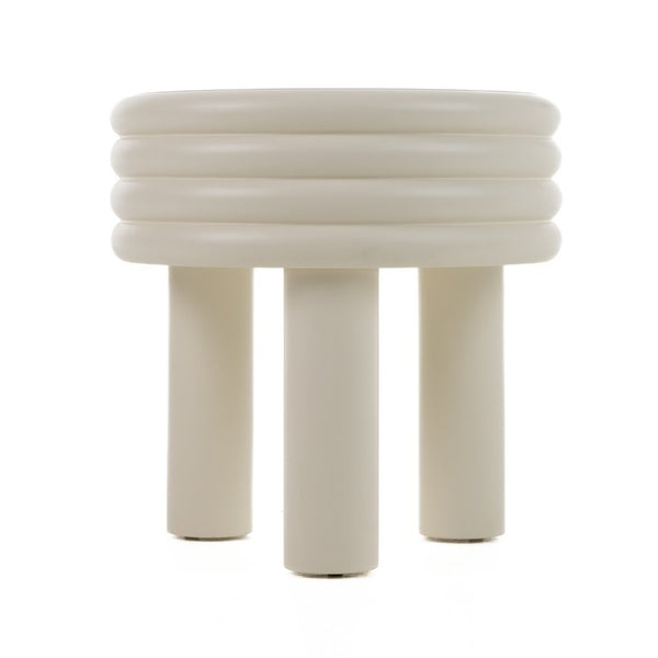 VIG Furniture Townley Compact Round End Table With Glossy White Finish, Tiered Shelf, No Assembly, Modern Accent Piece VGOD-LZ-252E-WHT