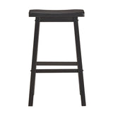 Homelegance By Top-Line Jarvis Saddle Seat 29-inch Bar Height Backless Stools (Set of 2) Black Rubberwood