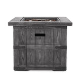 Christopher Knight Home® - Noble House - Finethy Outdoor 40,000 Btu Lightweight Concrete Square Fire Pit