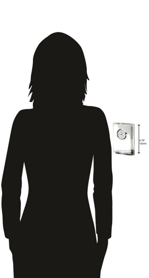 Hekman Furniture 645718 Fresco Tabletop Clock - Elegant Optical Crystal Design For Modern Home Décor & Quiet Ticking  Fresco Tabletop Clock 645718