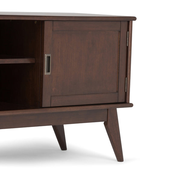 English Elm Draper Mid Century Low Tv Media Stand - Solid Rubberwood, Vintage Charm, Ample Storage & Style B136P158152