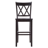 Homelegance By Top-Line Juliette X-Back Bar Height Chairs (Set of 2) Black Rubberwood