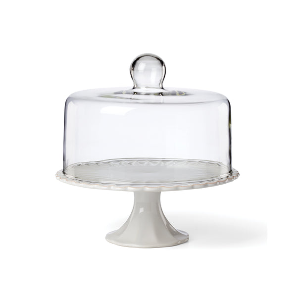 Lenox French Perle White Cake Plate with Dome White, WHITE STONEWARE 896913
