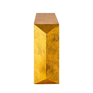 Pasargad Home Katya Gold Foil Console Table - Bold Modern Design For Stunning Living Room Style Gold Iron Prr-039gl