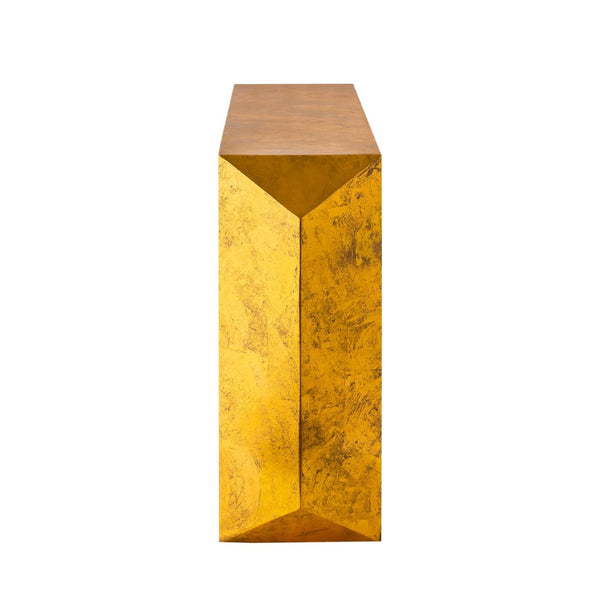 Pasargad Home Katya Gold Foil Console Table - Bold Modern Design For Stunning Living Room Style Gold Iron Prr-039gl