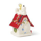 Lenox Snoopy Christmas Covered Candy Dish Multi, IVORY PORCELAIN 896324