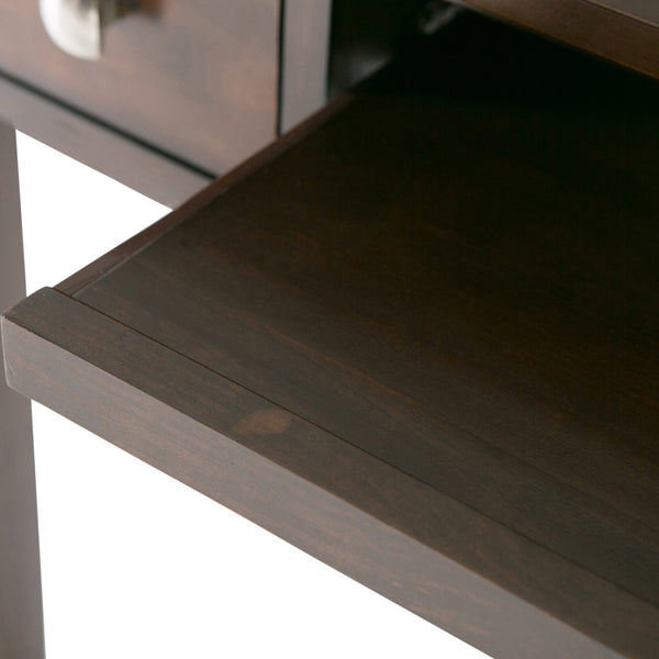 English Elm Avalon Writing Office Desk In Dark Tobacco Brown - Elegant Solid Wood Design With Ample Storage B136P158446