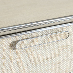 Bernhardt Bernhardt Corinne Nightstand With Woven Drawer Fronts, Soft-Close Storage, Usb A+C Charging, Ecru Finish 357232