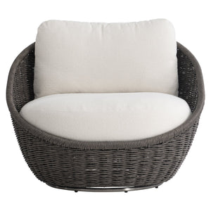 Bernhardt Bernhardt Santa Monica Outdoor Swivel Chair — All-Weather Pebble Woven 360° Swivel, Deep Cushions - Made to Order O8223SA