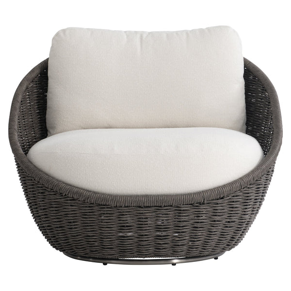Bernhardt Bernhardt Santa Monica Outdoor Swivel Chair — All-Weather Pebble Woven 360° Swivel, Deep Cushions - Made to Order O8223SA