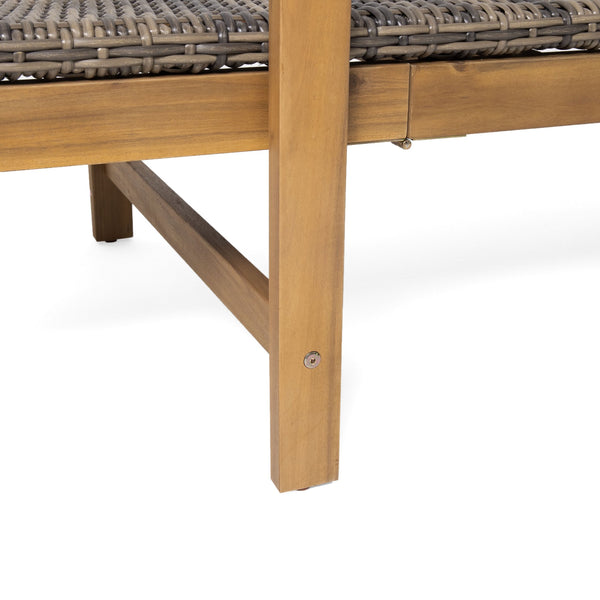 English Elm Hampton Acacia Hardwood Wicker Outdoor Chaise Lounge with Five Reclining Positions 63763.00