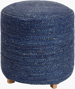 Livabliss Tropics Jute Cube Ottoman Natural Wood Base Bohemian Accent for Living Room TPP-001