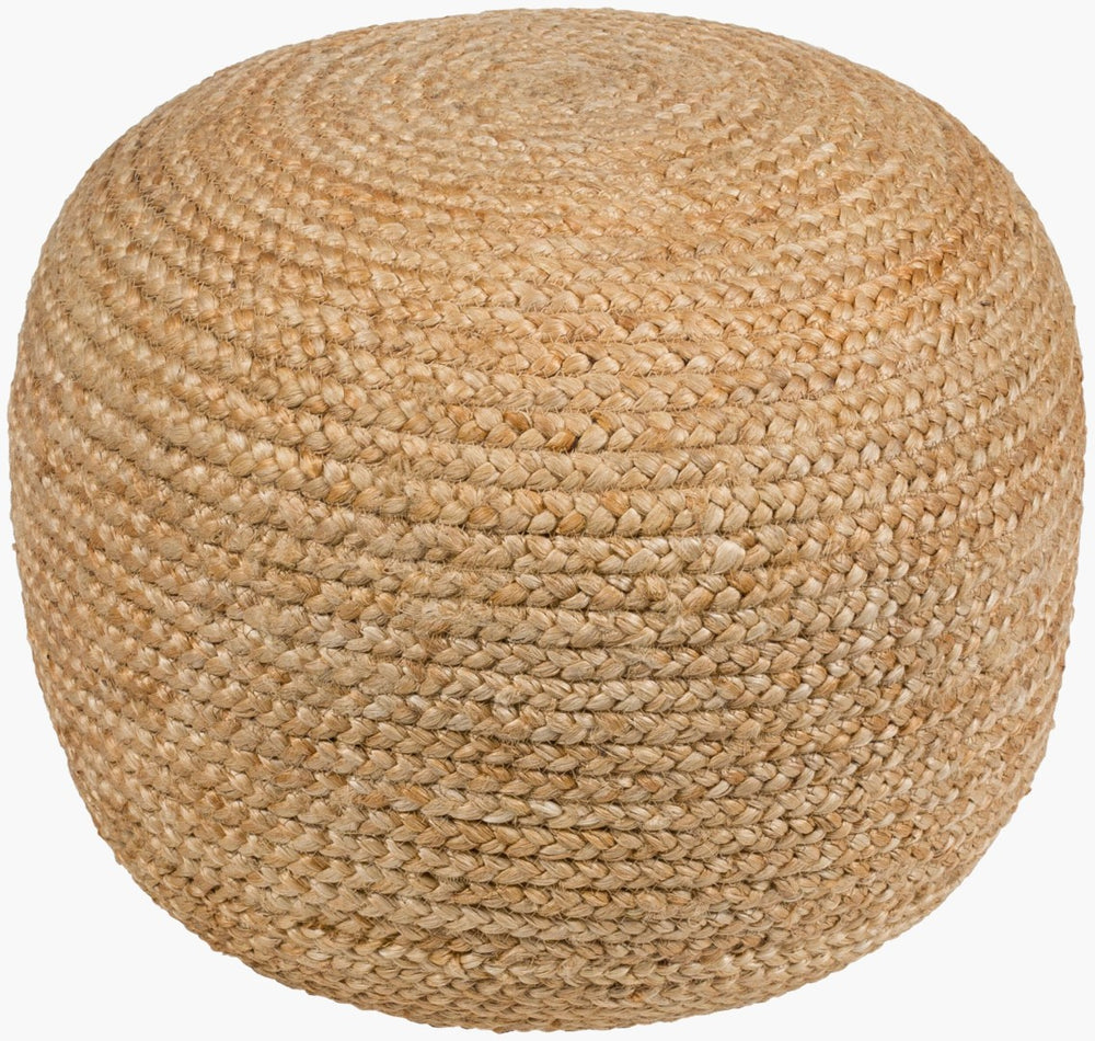 Livabliss Tropics Natural Jute Woven Square Pouf Handcrafted Footrest for Bohemian Living Rooms TPPF-006