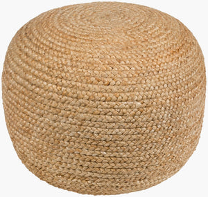 Livabliss Tropics Natural Jute Woven Square Pouf Handcrafted Footrest for Bohemian Living Rooms TPPF-006