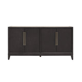 Quincy Stone-Top 4-Door Buffet Black with Molasses Finish P375302 Pulaski Furniture