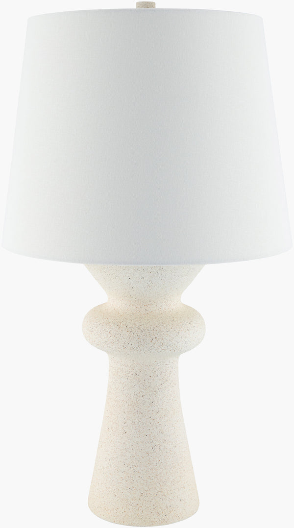 Surya Tipas 26" Farmhouse Accent Table Lamp - Charming Ceramic Body With Linen Shade For Cozy Ambiance Body, White,Shade, White,Finial, White,Harp, Metallic ,Nickel,Cord, Translucent Ceramic,Linen,Polyester,Plastic Tps-001