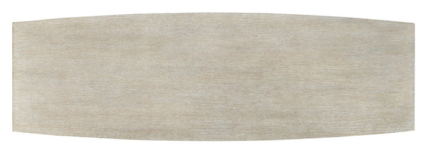 Hooker Furniture Modern Mood Accent Console With Wire-Brushed Oak Veneer And Metal-Wrapped Circular Base, Sculptural Statement Light Brown 6850-85004-80