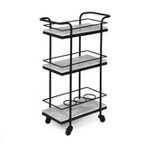 Christopher Knight Home® - Noble House - Henri Modern Glam 3 Tier Bar Cart with Marble Shelving