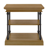 Homelegance By Top-Line Miranda Cornice Accent Storage Side Table Brown Engineered Wood