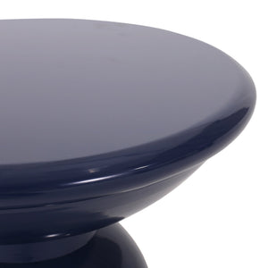 English Elm Serenita Outdoor Powder Coated Iron Pedestal Side Tables Sculptural Flared Set of Two Navy Blue 73614.00NBLU