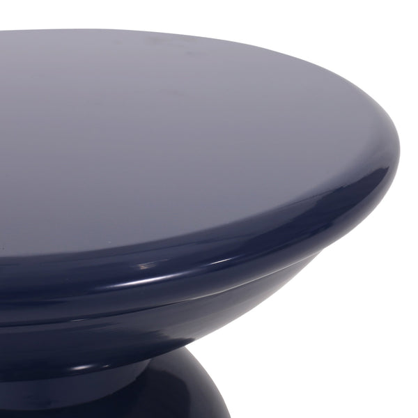 English Elm Serenita Outdoor Powder Coated Iron Pedestal Side Tables Sculptural Flared Set of Two Navy Blue 73614.00NBLU