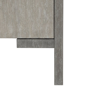 Bernhardt Bernhardt Cerused Acacia Side Table With Storage, Two-Tone Shale Finish, Soft-Close Doors & Steel Accent 306122