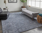 Feizy Rugs Whitton Viscose/Wool Hand Tufted Industrial Rug Gray/Blue 8' x 10'