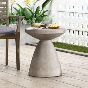 English Elm Outdoor Lightweight Concrete Hourglass Pedestal Side Table for Patio or Terrace 73455.00