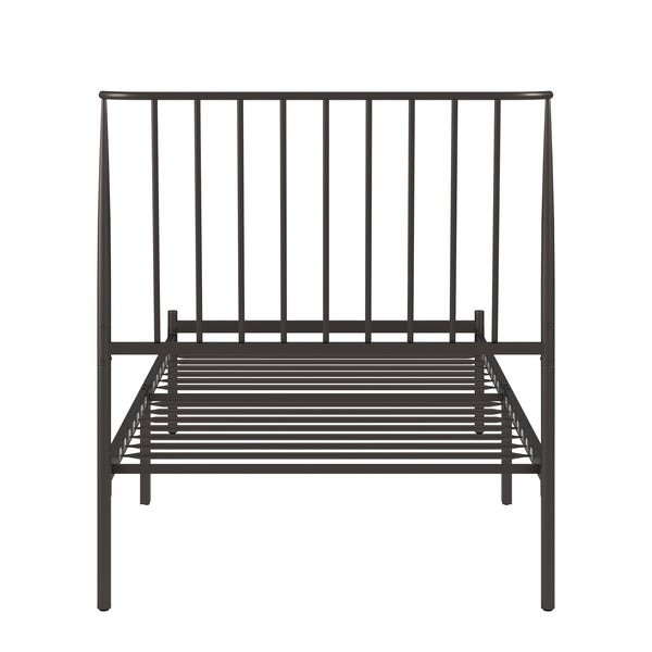 Homelegance By Top-Line Dante Metal Platform Bed with Curved Metal Headboard Dark Bronze Metal