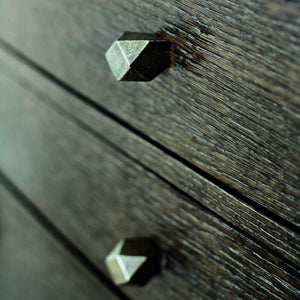 Bernhardt Bernhardt Linea Dresser In Cerused Charcoal — Bow‑Front Rustic Modern 8-Drawer With Jewelry‑Like Hardware 384054B