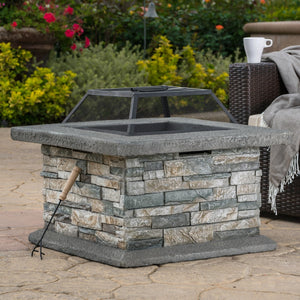 Christopher Knight Home® - Noble House - Crestline Outdoor Natural Stone Fire Pit