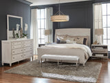 Ashby Place Upholstered Bed Bench Natural with Reflection Gray Finish P359132 Pulaski Furniture