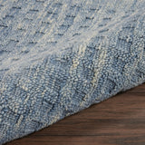 Nourison Perris PERR1 Handmade Woven No Border Indoor Only Contemporary  Rug Denim, Blue 100% Wool 99446222435