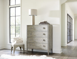 Bernhardt Bernhardt Albion Tall Drawer Chest In Rustic Brushed White Oak With Soft-Close Drawers & Pewter Pulls 311117