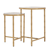 Homelegance By Top-Line Kailani Stainless Steel Nesting Tables Gold Stainless steel