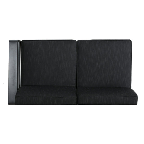 English Elm Cape Coral Modular Outdoor Sectional Aluminum Frame Khaki Cushions Glass Table 57591.00GRY