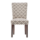 Homelegance By Top-Line Harmonn Moroccan Pattern Fabric Parsons Dining Chairs (Set of 2) Brown Rubberwood