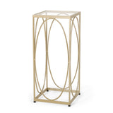 Christopher Knight Home® - Noble House - Bennion Modern Glam Glass Top End Table, Champagne Gold And Black