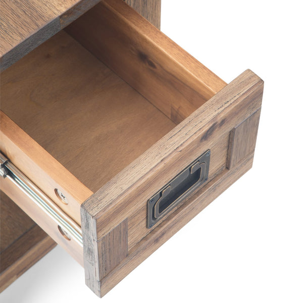 English Elm Monroe Narrow Side Table - Rustic Acacia Wood With Vintage Charm & Practical Storage Solutions B136P158958