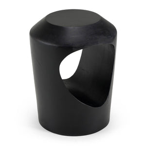 VIG Furniture Tracy Modern Black End Table — Matte Free-Form Minimalist Side Table, Durable Wood, Fully Assembled (17.5" H) VGBR-SBA-4921-BLK
