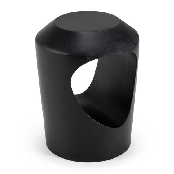 VIG Furniture Tracy Modern Black End Table — Matte Free-Form Minimalist Side Table, Durable Wood, Fully Assembled (17.5" H) VGBR-SBA-4921-BLK