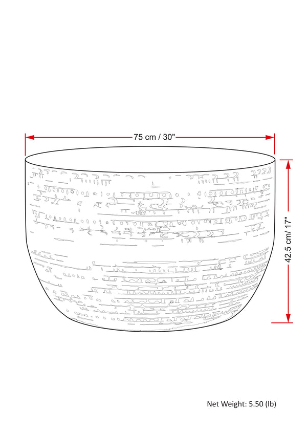 English Elm Johnsen Metal Coffee Table - Hand-Finished Antique Copper Round Centerpiece For Modern Living Spaces B136P158939