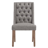 Homelegance By Top-Line Griffin Tufted Linen Upholstered Side Chairs (Set of 2) Grey Rubberwood