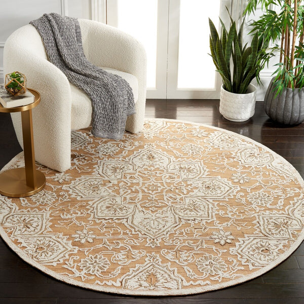 Safavieh Trace 304 Hand Tufted Transitional Rug Gold / Ivory TRC304D-8