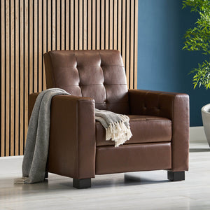 English Elm Christopher Knight Home® - RECLINER ergonomic PU leather lounge chair with plush padding and supportive design for home comfort and style Dark Brown 71978.00PUDBRN