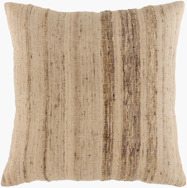 Livabliss Taren Silk Cotton Blend Woven Square Throw Pillow Luxe Accent for Sofa or Bed TREN001-1818