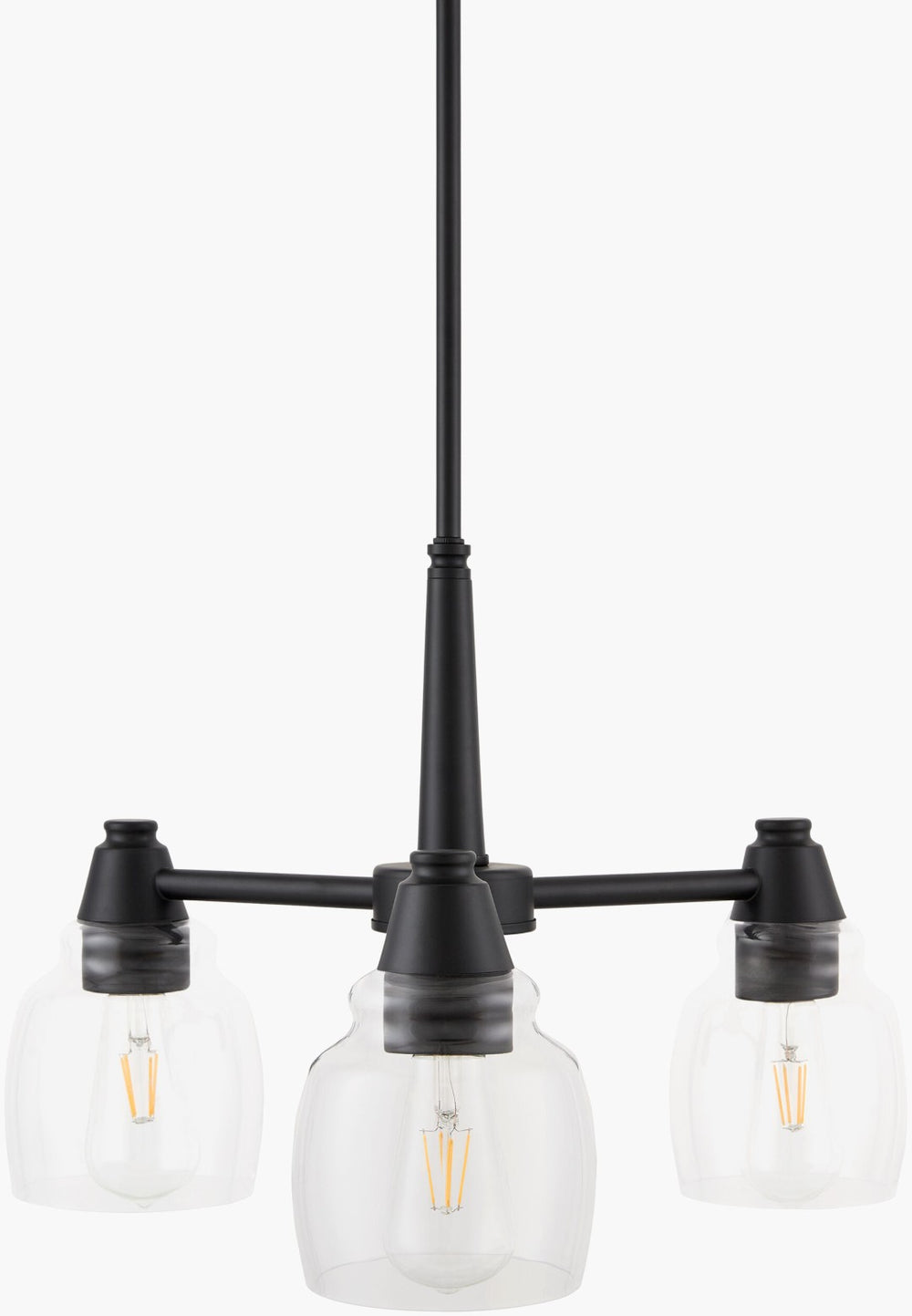 Livabliss Tarrega Art Deco Iron Frame Chandelier with Glass Shades for Dining Room or Foyer TRG-002