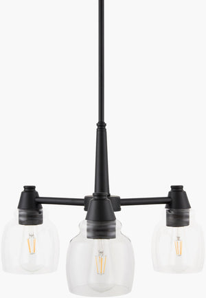 Livabliss Tarrega Art Deco Iron Frame Chandelier with Glass Shades for Dining Room or Foyer TRG-002