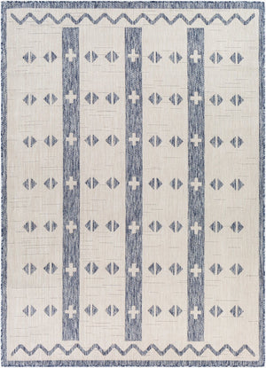 Livabliss Tuareg Bohemian Global Geometric Polypropylene Area Rug for Living Room or Entryway Cream, Dark Blu 9'2" x 12' TRG2308-9212