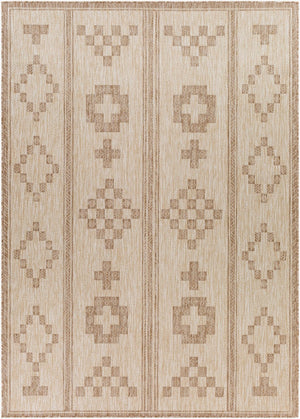 Livabliss Tuareg Global Pattern Flatweave Polypropylene Area Rug for Living Room or Patio Cream, Light Be 7'10" x 10' TRG2319-71010